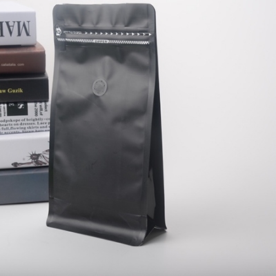 黑色咖啡豆八邊封包裝袋|帶單向排氣閥